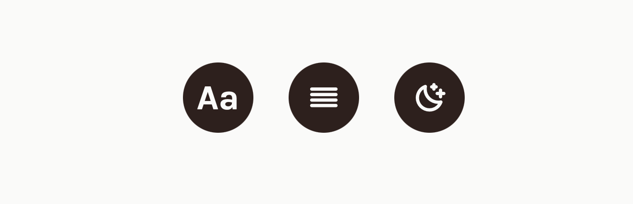 Screenshot of the settings options on this site