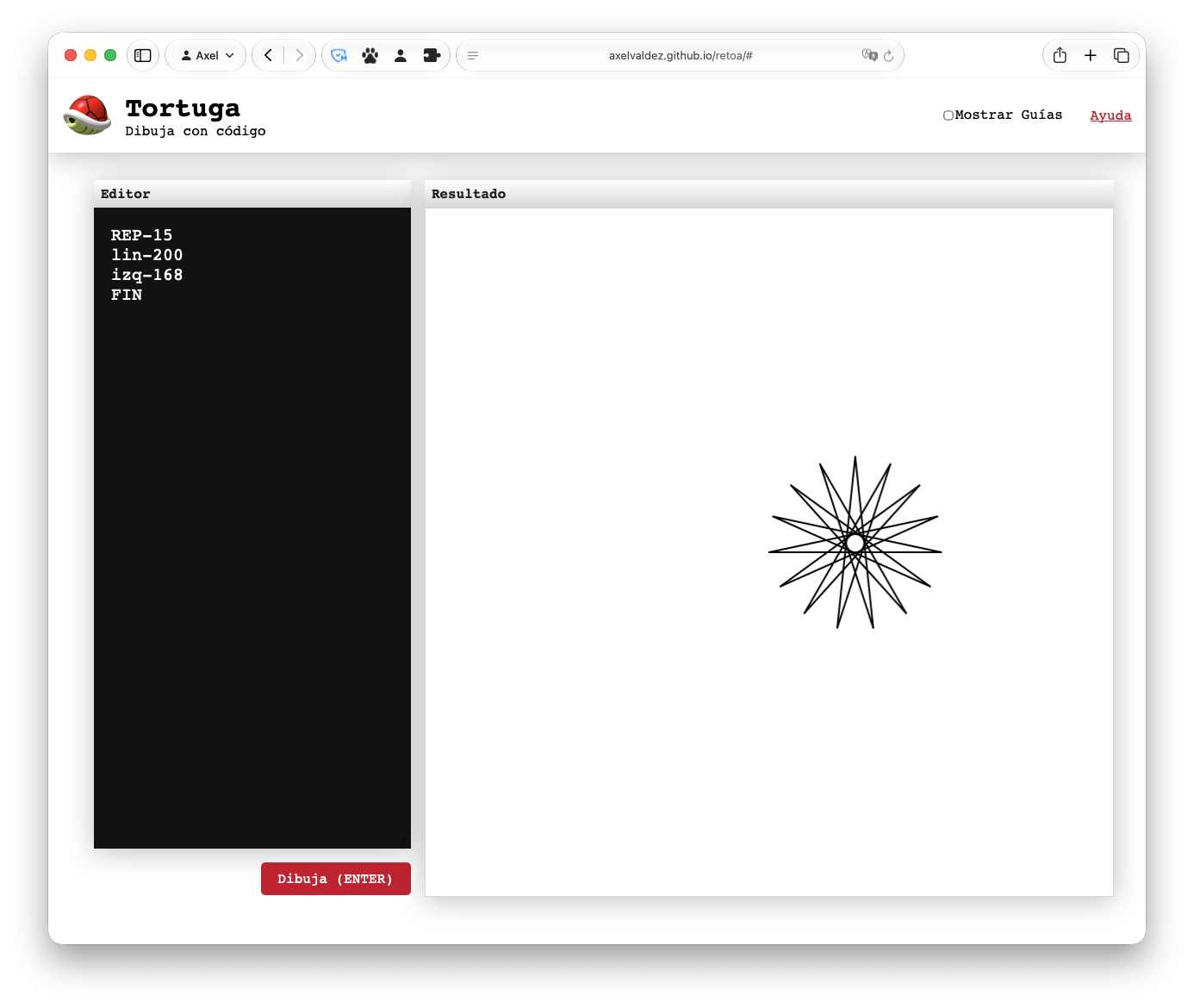 Tortuga, our drawing-with-code web app
